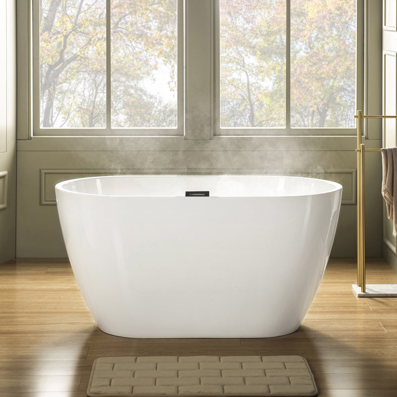 WoodBridge 48'' x 26'' Freestanding Soaking Acrylic Bathtub & Reviews ...
